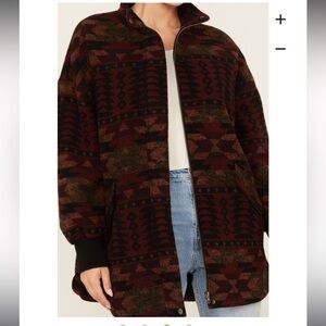 NWT DEX southwest Aztec western full zip peacoat trench coat  jacket